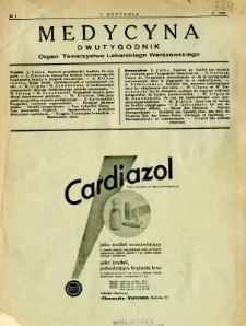 Medycyna 1937 R. 11 nr 1