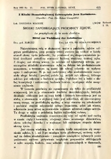 Polska Stomatologja oraz Przegląd Dentystyczny 1937 R.15 nr 11
