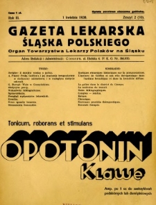 Gazeta Lekarska Śląska Polskiego 1938 R.3 z.2