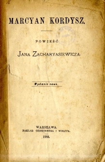 Marcyan Kordysz : powieść