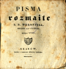 Pisma rozmaite I. P. Woronicza : biegiem lat ułożone. Ks. 2
