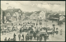 Lida. Marktplatz mit Panje - Fuhrwerken. (Targ z furmankami)