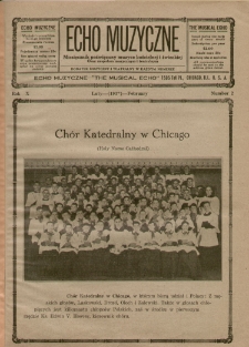 Echo Muzyczne 1933. R. 10 nr 2 : miesięcznik poświęcony muzyce kościelnej i świeckiej oraz zespołom muzycznym i teatralnym