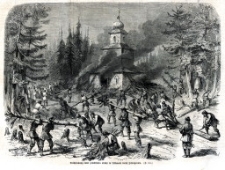 Verbrennung einer griechischen Kirche in Litthauen durch Insurgenten. (Podpalenie kościoła grackiego na Litwie przez wojska Insurekcji)