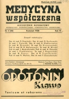 Medycyna Współczesna 1938 R.4 nr 4