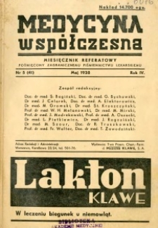 Medycyna Współczesna 1938 R.4 nr 5