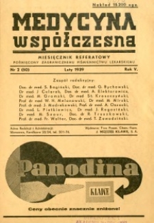 Medycyna Współczesna 1939 R.5 nr 2
