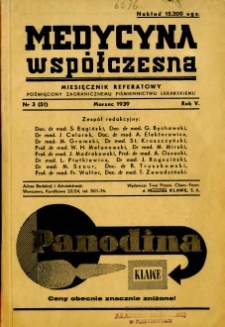 Medycyna Współczesna 1939 R.5 nr 3