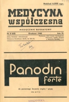 Medycyna Współczesna 1940 R.6 nr 8