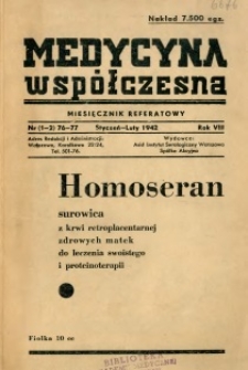 Medycyna Współczesna 1942 R.8 nr 1-2