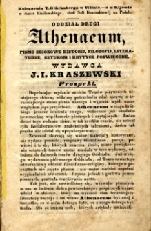 Athenaeum : pismo poświęcone historyi, literaturze, sztukom, krytyce itd. R. 1, T. 5.