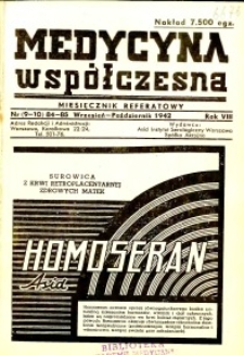 Medycyna Wsp&oacute;łczesna 1942 R.8 nr 9-10