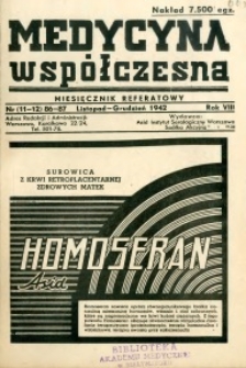 Medycyna Współczesna 1942 R.8 nr 11-12