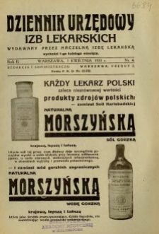 Dziennik Urzędowy Izb Lekarskich 1931 R.2 nr 4