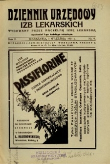 Dziennik Urzędowy Izb Lekarskich 1931 R.2 nr 9