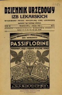 Dziennik Urzędowy Izb Lekarskich 1932 R.3 nr 5