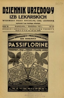 Dziennik Urzędowy Izb Lekarskich 1932 R.3 nr 8-9