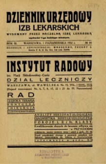 Dziennik Urzędowy Izb Lekarskich 1932 R.3 nr 10