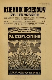 Dziennik Urzędowy Izb Lekarskich 1932 R.3 nr 11