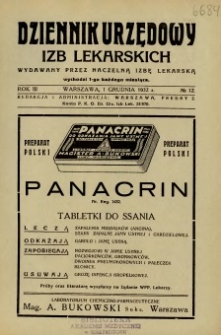 Dziennik Urzędowy Izb Lekarskich 1932 R.3 nr 12