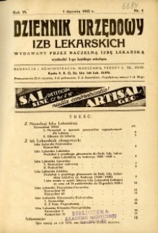 Dziennik Urzędowy Izb Lekarskich 1935 R.6 nr 1