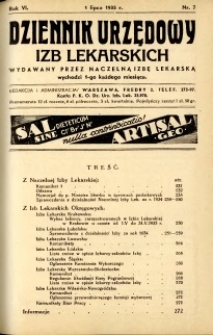 Dziennik Urzędowy Izb Lekarskich 1935 R.6 nr 7