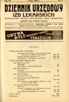 Dziennik Urzędowy Izb Lekarskich 1936 R.7 nr 7