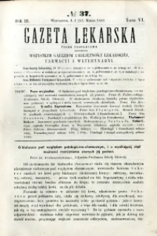 Gazeta Lekarska 1869 R.3, t.6, nr 37