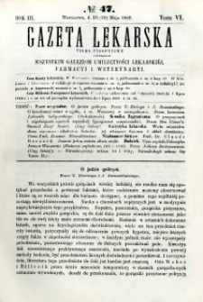 Gazeta Lekarska 1869 R.3, t.6, nr 47