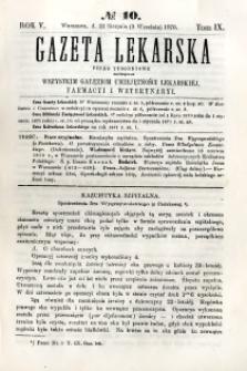 Gazeta Lekarska 1870 R.5, t.9, nr 10