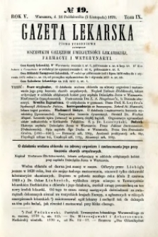 Gazeta Lekarska 1870 R.5, t.9, nr 19