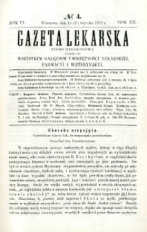 Gazeta Lekarska 1872 R.6, t.12, nr 4