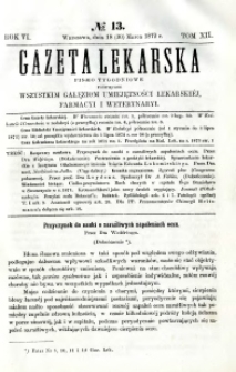 Gazeta Lekarska 1872 R.6, t.12, nr 13