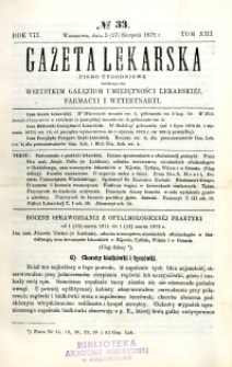 Gazeta Lekarska 1872 R.7, t.13, nr 33