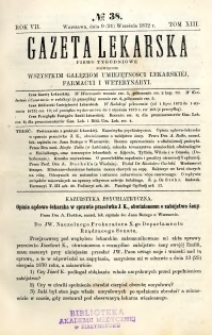 Gazeta Lekarska 1872 R.7, t.13, nr 38