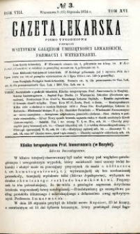 Gazeta Lekarska 1874 R.8, t.16, nr 3