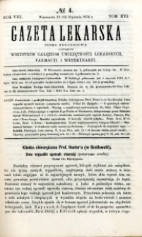 Gazeta Lekarska 1874 R.8, t.16, nr 4