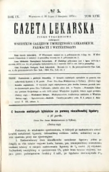 Gazeta Lekarska 1874 R.9, t.17, nr 5