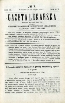Gazeta Lekarska 1874 R.9, t.17, nr 7