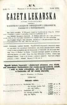 Gazeta Lekarska 1874 R.9, t.17, nr 8