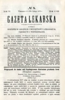 Gazeta Lekarska 1875 R.9, t.18, nr 8