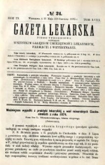 Gazeta Lekarska 1875 R.9, t.18, nr 24