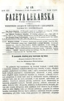 Gazeta Lekarska 1877 R.12, t.23, nr 13