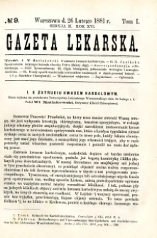 Gazeta Lekarska 1881 R.16, t.1, nr 9
