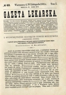 Gazeta Lekarska 1881 R.16, t.1, nr 48