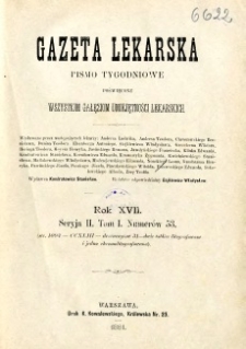 Gazeta Lekarska 1881 R.16 : spis treści