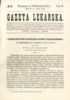 Gazeta Lekarska 1882 R.17, t.2, nr 2