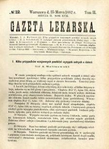 Gazeta Lekarska 1882 R.17, t.2, nr 12
