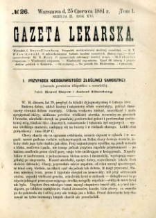 Gazeta Lekarska 1882 R.17, t.2, nr 26