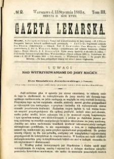 Gazeta Lekarska 1883 R.18, t.3, nr 2